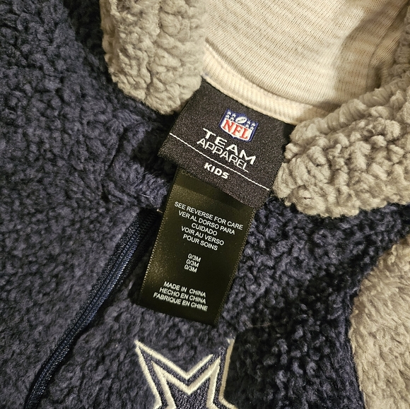 ❤️ Infant Navy/Gray Dallas Cowboys Game Nap Teddy Fleece Bunting Full-Zip - Picture 6 of 6